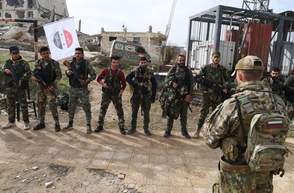 Lực lượng đặc nhiệm lữ đoàn quân tình nguyện Palestine Liwaa al-Quds ở Aleppo.