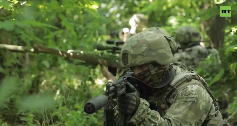 Phân đội trinh sát đặc nhiệm Nga trong chiến đấu. Ảnh video RT