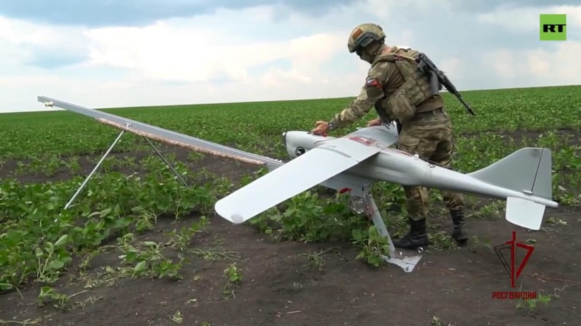 Máy bay không người lái (UAV) Orlan-10 Vệ binh quốc gia Nga. Ảnh Video RT