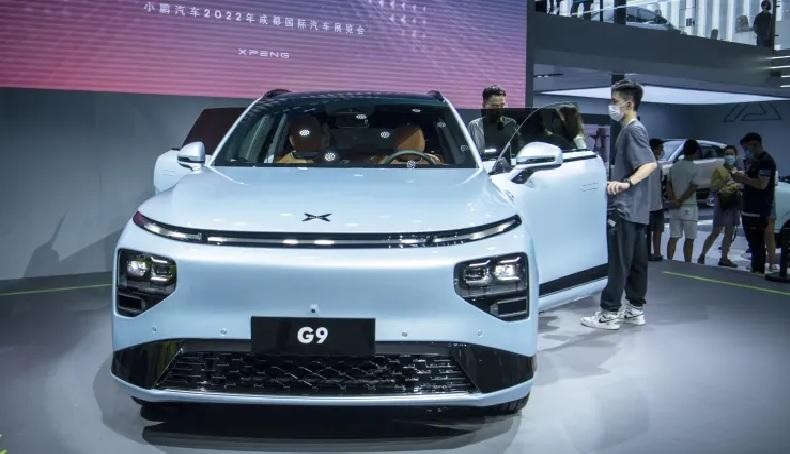Xpeng giới thiệu chiếc SUV G9 sắp ra mắt tại triển lãm ô tô Thành Đô tháng 8/2022. Ảnh CNBC