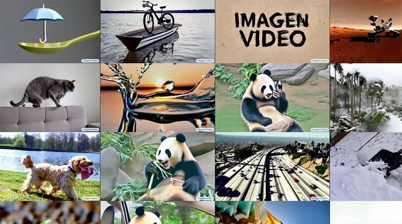 Các video ngắn do Imagen Video của Google tạo lên từ văn bản và một ảnh dữ liệu đầu vào. Ảnh Indian Express.