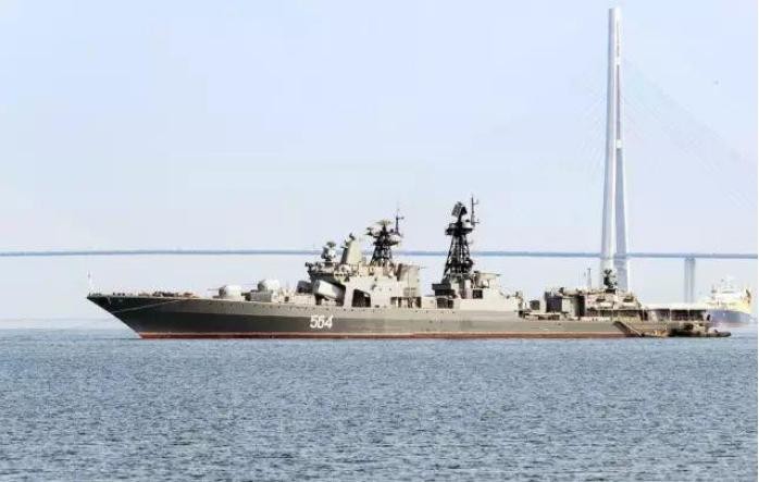 Tàu khu trục săn ngầm cỡ lớn Admiral Tributs lớp Udaloy Hạm đội Thái Bình Dương Nga. Ảnh: Báo Nhân Dân Trung Quốc.