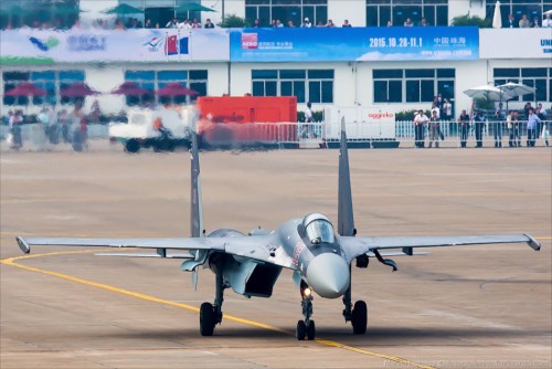 Máy bay chiến đấu Su-35 Nga tại Triển lãm hàng không Chu Hải Trung Quốc năm 2014 (ảnh tư liệu)