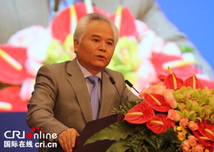 Ngô Sĩ Tồn, Viện trưởng Viện nghiên cứu Biển Đông Trung Quốc phát biểu tại Diễn đàn Hương Sơn. Ảnh: Cri Online/Chinadaily.