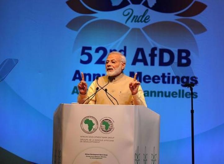 Thủ tướng Ấn Độ Narendra Modi phát biểu tại Đại hội lần thứ 52 AfDB