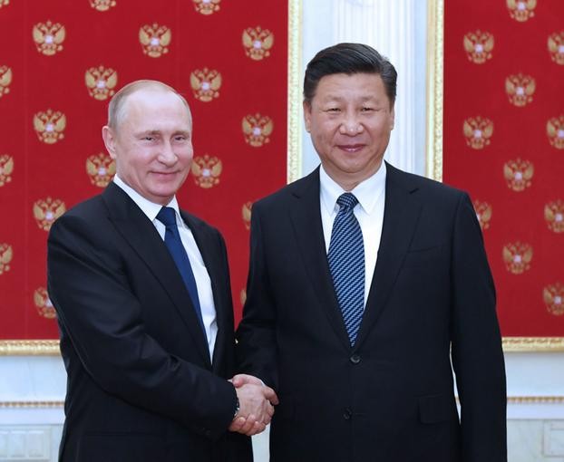 Tối ngày 3/7/2017, tại Điện Kremlin, Tổng thống Nga Vladimir Putin hội kiến với Chủ tịch Trung Quốc Tập Cận Bình. Ảnh: Tân Hoa xã.
