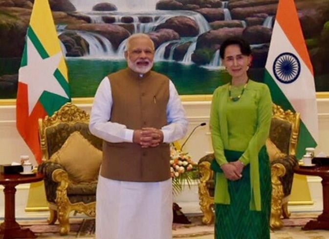 Thủ tướng Ấn Độ Narendra Modi thăm Myanmar. Ảnh: Eastday.