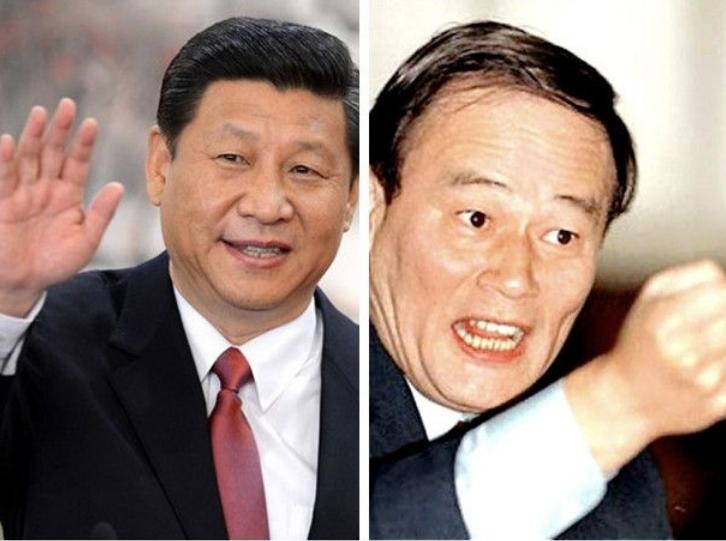 Chủ tịch Trung Quốc Tập Cận Bình và Bí thư Ủy ban Kiểm tra kỷ luật Trung ương Đảng Cộng sản Trung Quốc Vương Kỳ Sơn.