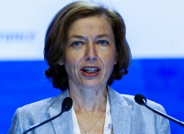 Ngày 3/6/2018, Bộ trưởng Quốc phòng Pháp bà Florence Parly phát biểu tại Đối thoại Shangri-La 2018. Ảnh: AFP.