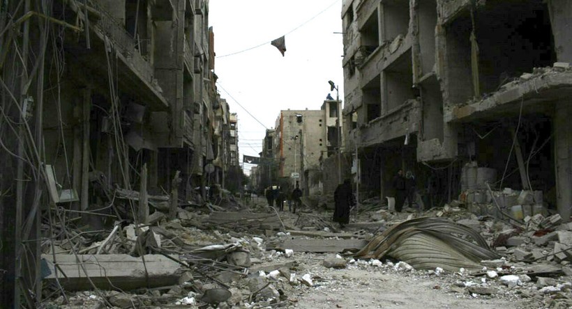 Cảnh đổ nát ở Đông Ghouta
