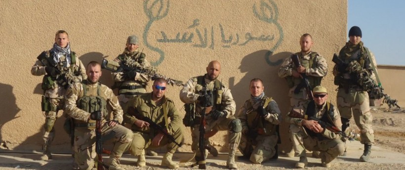 Nhóm quân được cho là lính đánh thuê Nga trên chiến trường Syria