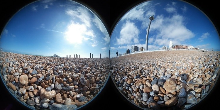Đây là những phần của một bức ảnh 360° trước chúng được "khâu" lại với nhau: