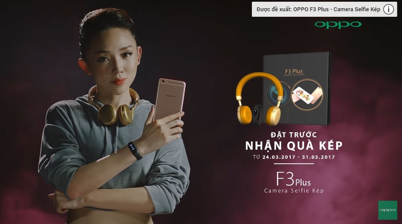 Hình ảnh Tóc Tiên trên tay Oppo F3 Plus cùng với các thông tin đặt hàng trước sản phẩm tại Việt Nam.