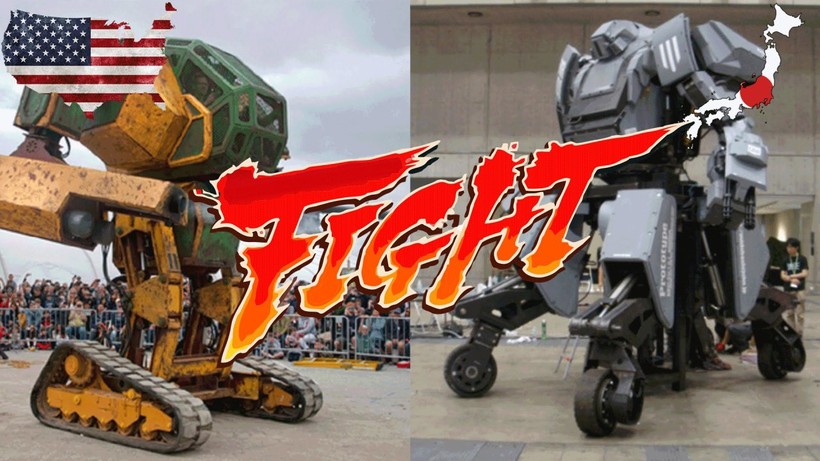 Cuộc quyết chiến giữa robot Mỹ (trái) và Nhật sẽ diễn ra vào tháng 8-2017 - Ảnh: Youtube