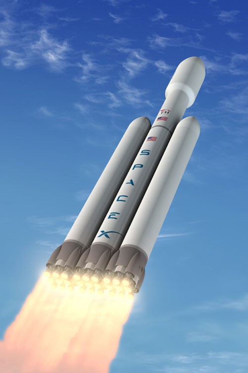 Falcon Heavy dự kiến sẽ thực hiện nhiệm vụ phóng lên vũ trụ vào cuối năm nay và sẽ đưa con người lên mặt trăng vào năm 2018.