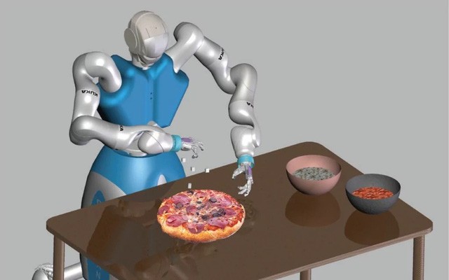 Mô phỏng robot chế tạo bánh pizza
