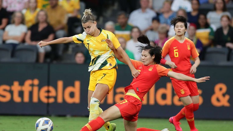 Hòa nữ Trung quốc 1-1, Australia giành ngôi đầu bảng B. Ảnh AFC.