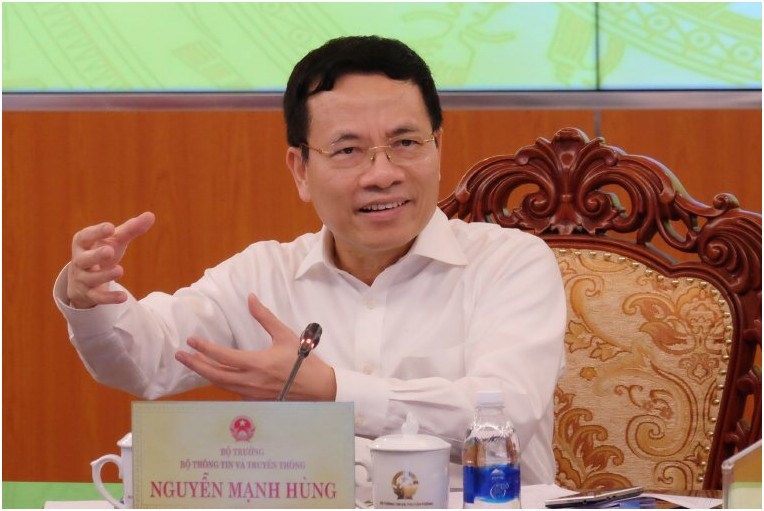 Bộ trưởng Nguyễn Mạnh Hùng phát biểu tại Hội nghị. Ảnh MIC.