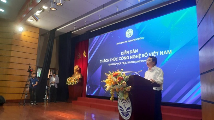 Thứ trưởng Nguyễn Huy Dũng phát biểu tại diễn đàn. Ảnh AT