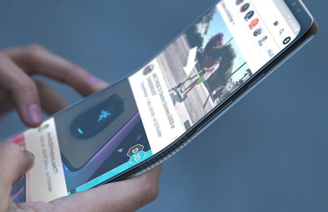 Hình ảnh chiếc điện thoại màn hình gập Samsung Galaxy X của Samsung. Ảnh: NIEUWEMOBIEL.
