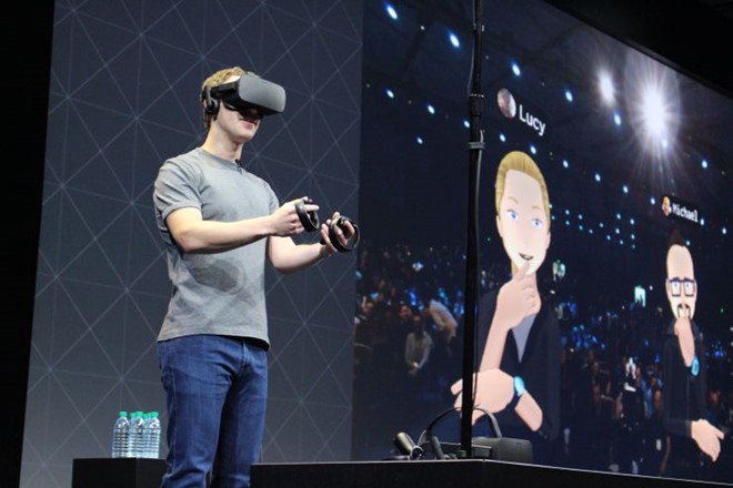 CEO Facebook Mark Zuckerberg tại một sự kiện về Oculus. ẢNH: AFP