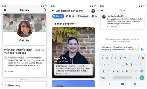 Tính năng "Gặp gỡ bạn mới" được Facebook triển khai thử nghiệm tại Việt Nam. - Ảnh: FACEBOOK