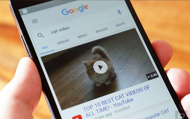 Tìm kiếm video trên Google (ảnh: EnGadget)