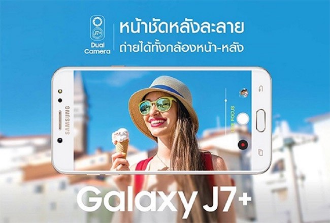 Ảnh quảng cáo Galaxy J7+ (Android Authority)