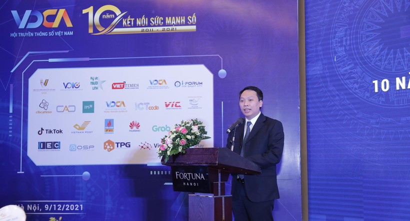 Thứ trưởng Bộ Thông tin và Truyền thông Nguyễn Huy Dũng phát biểu tại buổi lễ kỷ niệm 10 năm thành lập VDCA