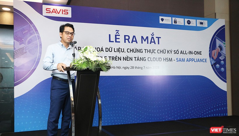 Ông Hoàng Nguyên Vân - Chủ tịch HĐQT SAVIS Group phát biểu tại sự kiện ra mắt giải pháp SAM Appliance