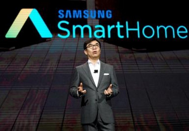 Samsung đang giới thiệu Samsung City tại CES 2018 (ảnh Reuters)