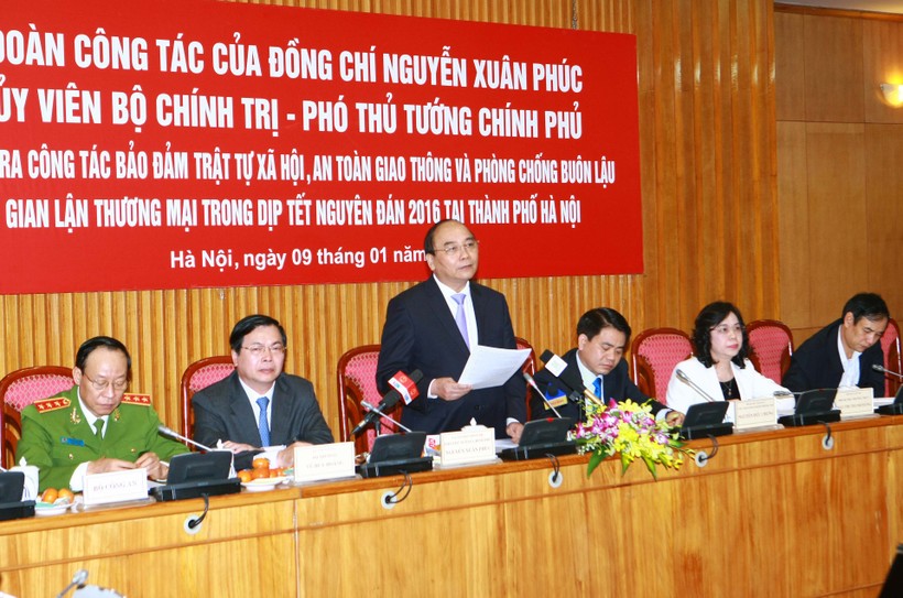 Phó Thủ tướng Nguyễn Xuân Phúc phát biểu tại buổi làm việc. Ảnh: VGP/Lê Sơn