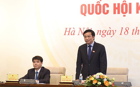 Tổng Thư ký Quốc hội Nguyễn Hạnh Phúc phát biểu tại họp báo