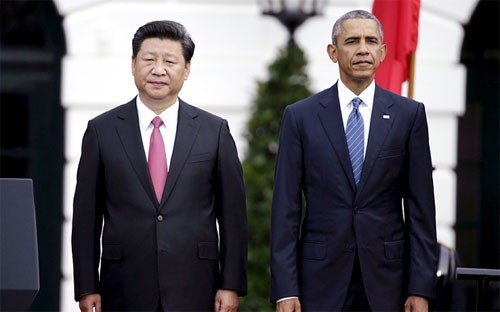 Chủ tịch Trung Quốc Tập Cận Bình (trái) và Tổng thống Mỹ Barack Obama trong chuyến thăm Mỹ vào tháng 9/2015 của ông Tập - Ảnh: Reuters.