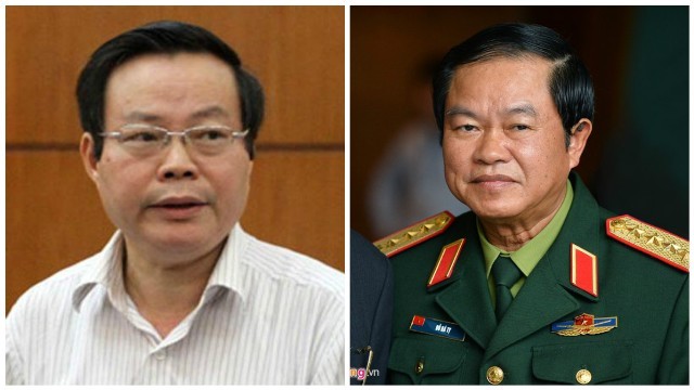 Hai ứng viên cho chức vụ Phó chủ tịch Quốc hội là ông Phùng Quốc Hiển (trái) và ông Đỗ Bá Tỵ (phải).
