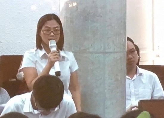 Bà Vũ Thị Hương Thảo, đại diện của CB trong phiên tòa 21/9.