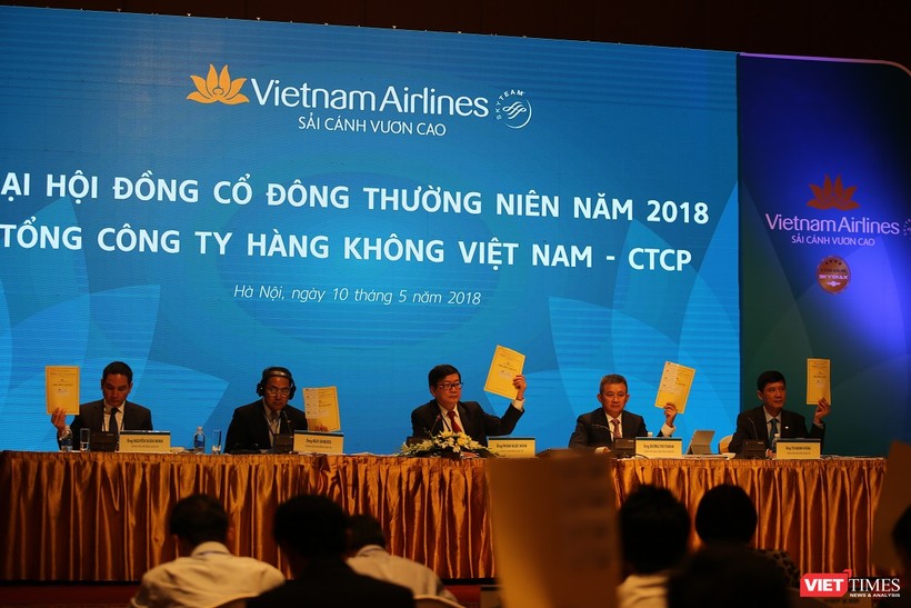 ĐHĐCĐ Vietnam Airlines: Trả cổ tức 2017 mức 8%, chốt mục tiêu lợi nhuận 2.400 tỷ đồng cho 2018. (Ảnh: HVN)