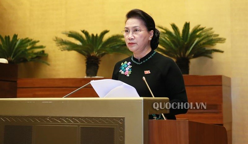 Chủ tịch Quốc hội Nguyễn Thị Kim Ngân phát biểu kết luận phiên chất vấn và trả lời chất vấn Kỳ họp thứ 6, Quốc hội khóa XIV. (Ảnh: Quốc hội)