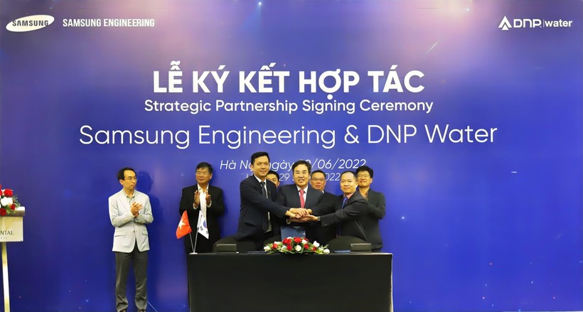 Toàn cảnh buổi lễ ký kết trở thành cổ đông chiến lược của Samsung Engineering và DNP Water hôm 29/6