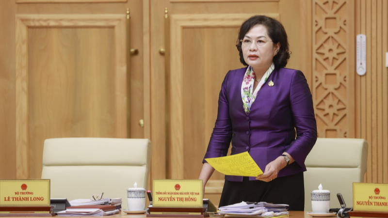 Thống đốc NHNN Nguyễn Thị Hồng phát biểu tại Hội nghị (Ảnh: SBV)