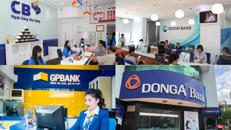 Bốn ngân hàng yếu kém gồm CBBank, OceanBank, GPBank và DongABank
