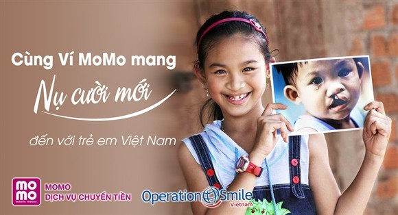 Ví điện tử MoMo đã quyên góp hàng tỉ đồng hỗ trợ phẫu thuật cho trẻ em nghèo bị hở hàm ếch (Ảnh: Operation Smile) 