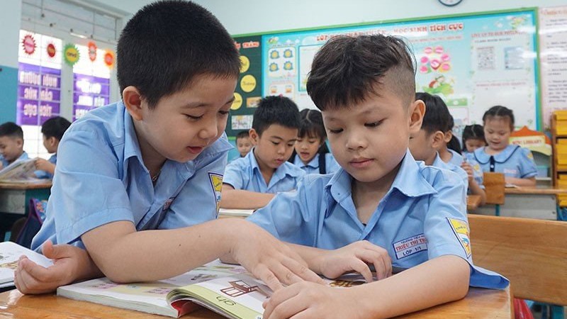 Học sinh Trường Tiểu học Triệu Thị Trinh, quận 10 trong một tiết học. Ảnh: Nguyễn Quyên