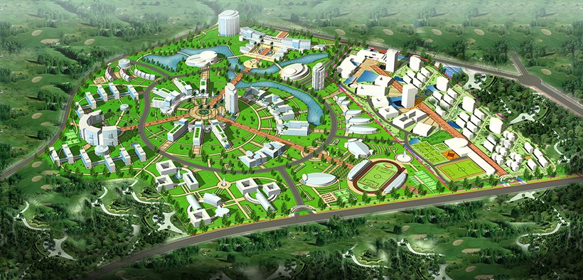 Mô hình quy hoạch Khu công nghệ cao Hòa Lạc. 