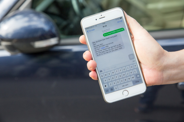 Chủ phương tiện thanh toán thành công phí đỗ xe bằng cách nhắn tin theo cú pháp. Ảnh: Internet