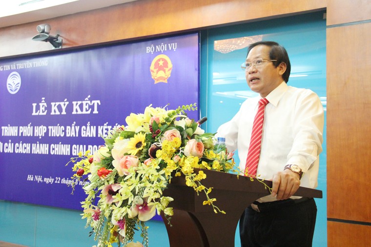 Bộ trưởng Trương Minh Tuấn phát biểu tại Lễ ký kết. Ảnh: Thảo Anh