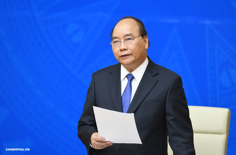 Thủ tướng Nguyễn Xuân Phúc phát biểu tại phiên họp - Ảnh: VGP