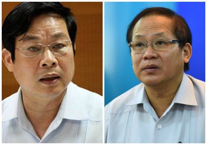 Hai cựu Bộ trưởng Bộ Thông tin và Truyền thông Nguyễn Bắc Son và Trương Minh Tuấn.