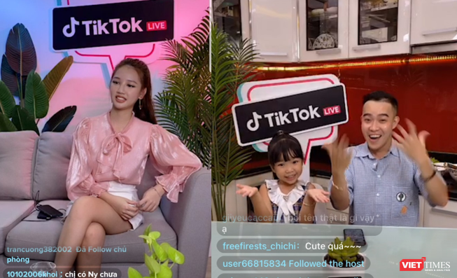 Amee, Ba và Bối tham gia livestream trên TikTok kêu gọi chống dịch COVID-19. 