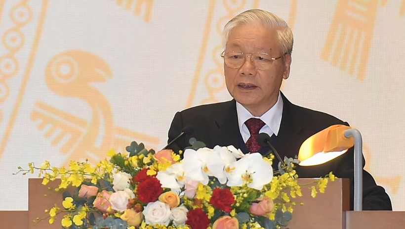 Tổng Bí thư, Chủ tịch nước Nguyễn Phú Trọng phát biểu chỉ đạo tại Hội nghị. 